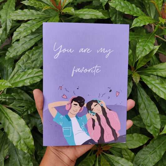 Music card with butterflies